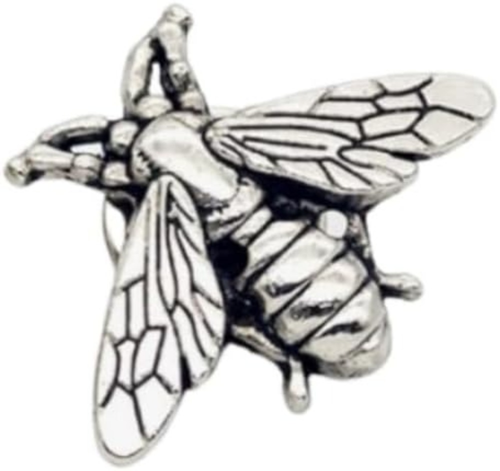 Silver Tone Bee Lapel Pin Brooch Insect Antique Finish Insect Nature